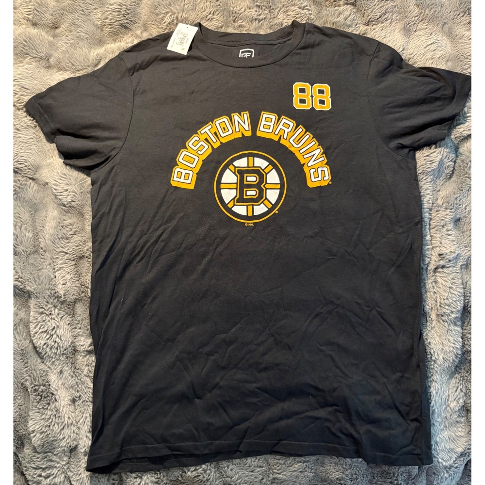 Boston Bruins David Pastrnak 88 Black Pro Edge Hockey T Shirt Mens L G
